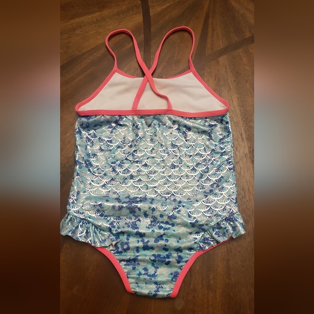 Limited Too Swimwear with Ruffle Trim - Blue and Pink Size 6x - Picture 5 of 13